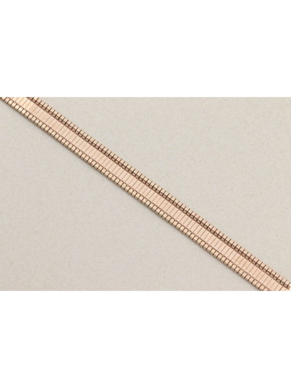 18k Rose Gold Over Sterling Silver Shiny Textured Omega Chain Bracelet 7 1/2" in - Picture 7 of 8